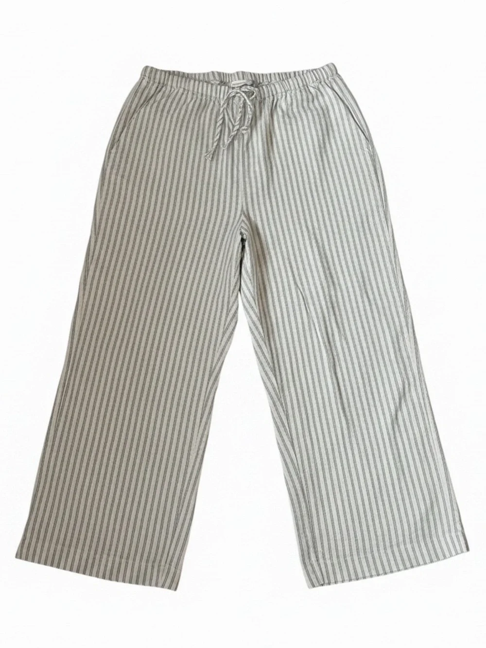 Banana Republic Women’s Wide Leg Linen Striped Drawstring Pants